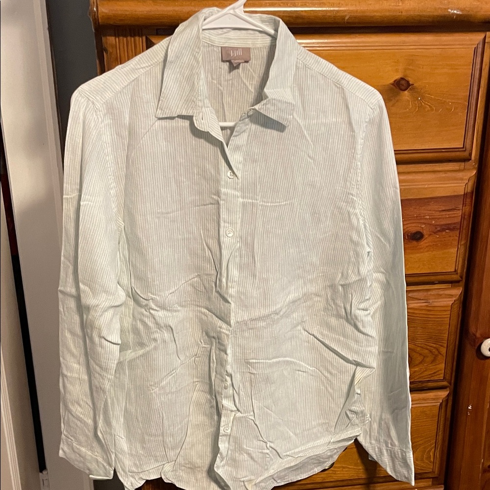 J. Jill Soft Blue Striped Shirt